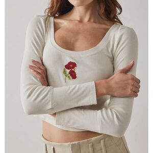 Free People Long Sleeve Cropped Top - Medium